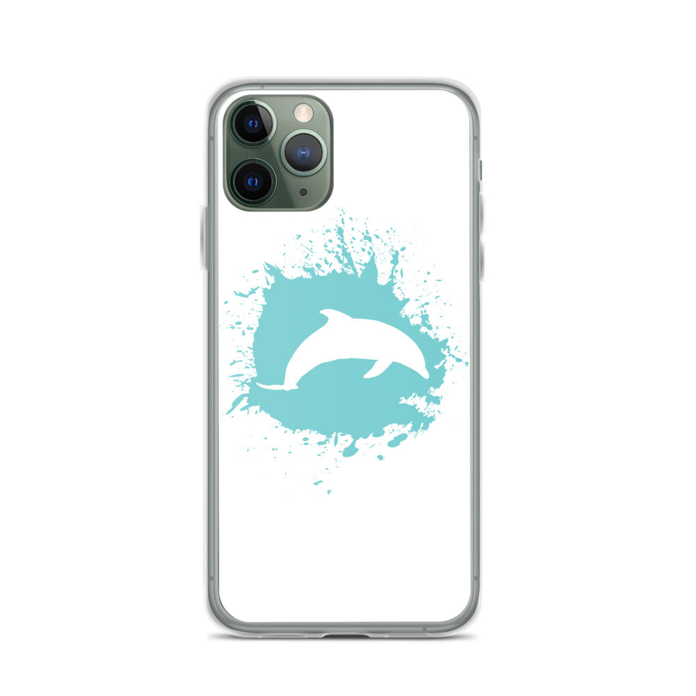 Dolphin Splash iPhone Case White - Splashing Apparel