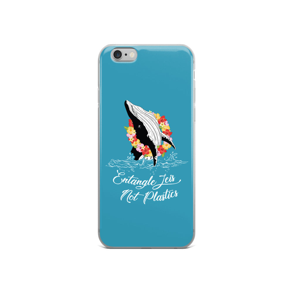 Entangle Leis Not Plastics iPhone Case Blue - Splashing Apparel