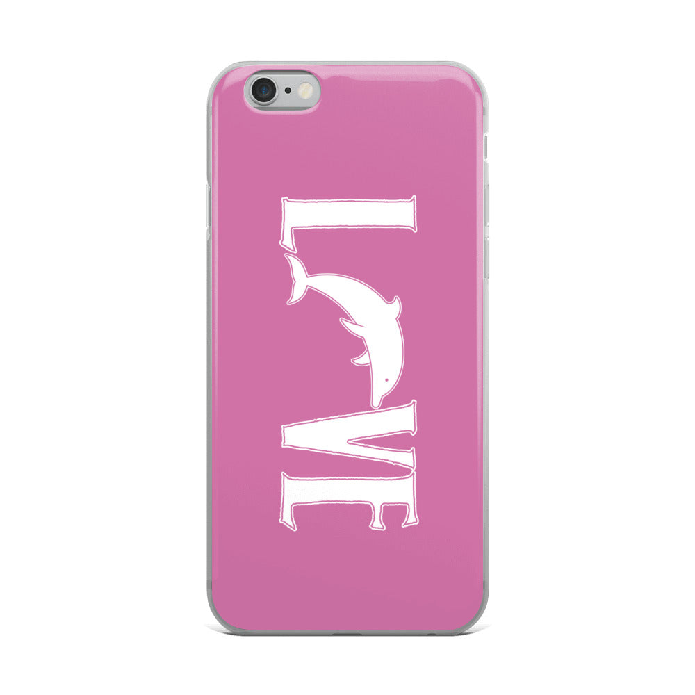 Love Dolphins iPhone Case Pink - Splashing Apparel