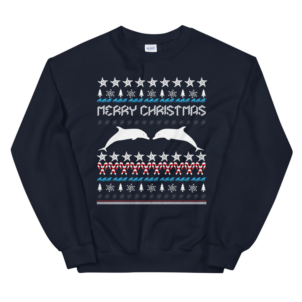 Christmas Dolphin Sweatshirt - Splashing Apparel