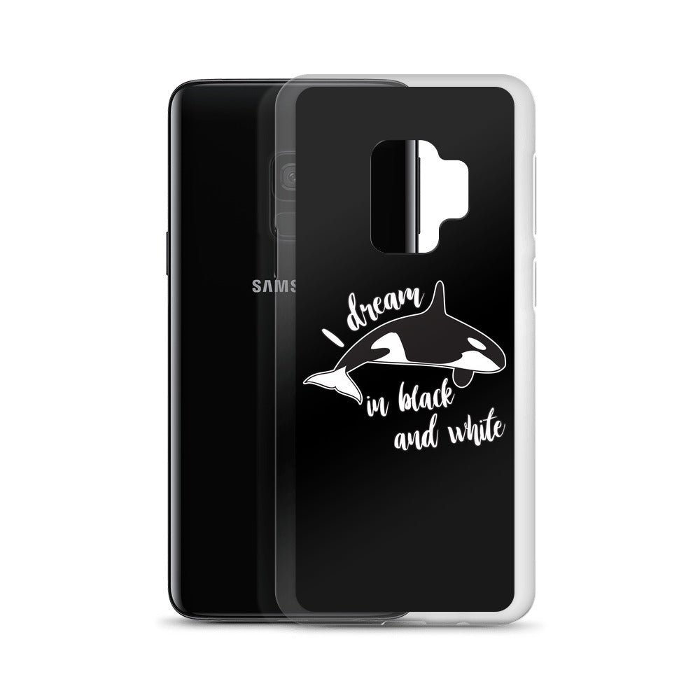Dream in black and White Samsung Case Black - Splashing Apparel