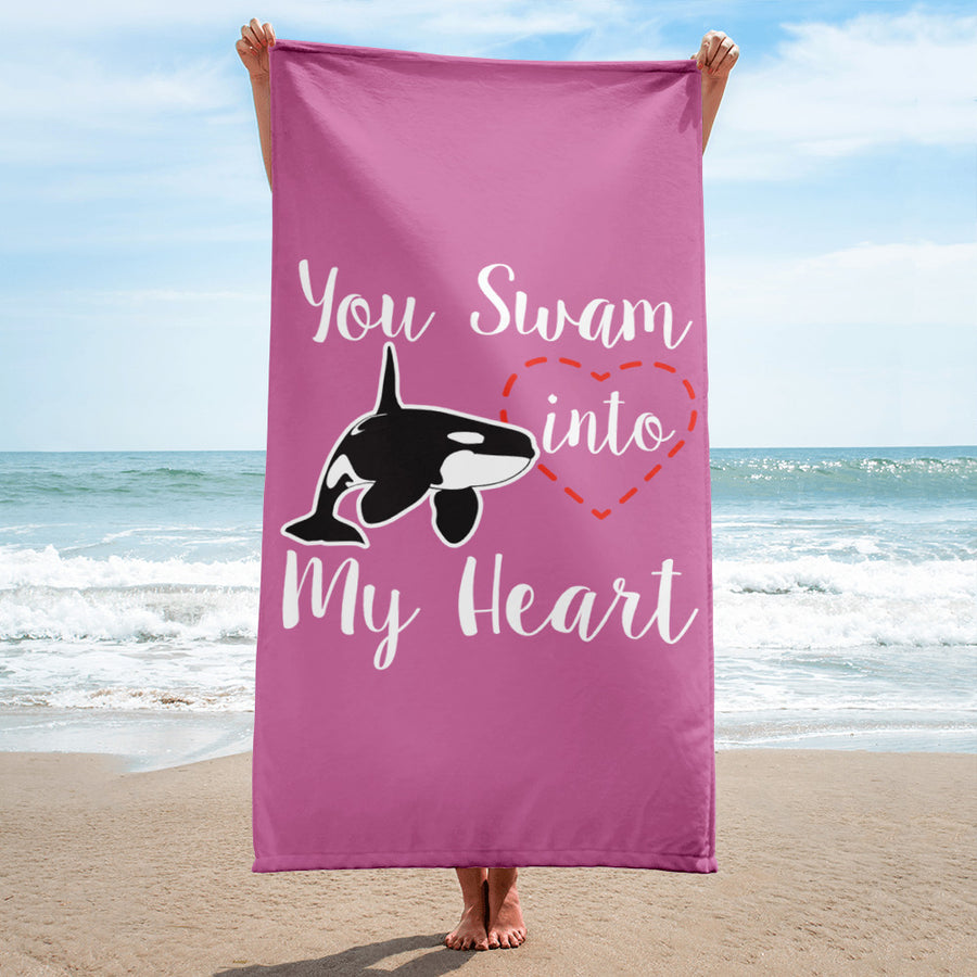 You Swam into My Heart Towel - Splashing Apparel