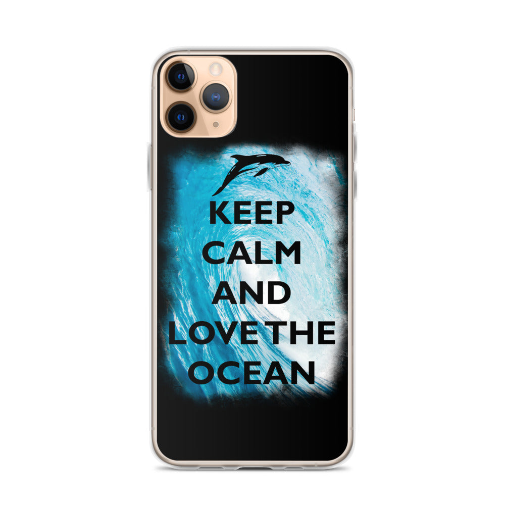 Keep Clam and Love the Ocean iPhone Case Black - Splashing Apparel