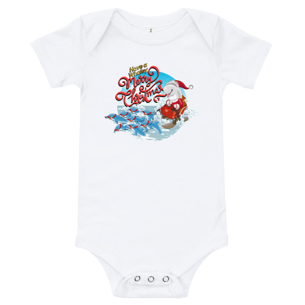 Santa’s Reindolphins Baby Onesie - Splashing Apparel
