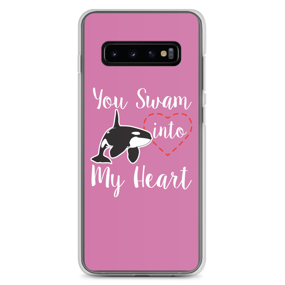 You Swam into My Heart Samsung Case Pink - Splashing Apparel