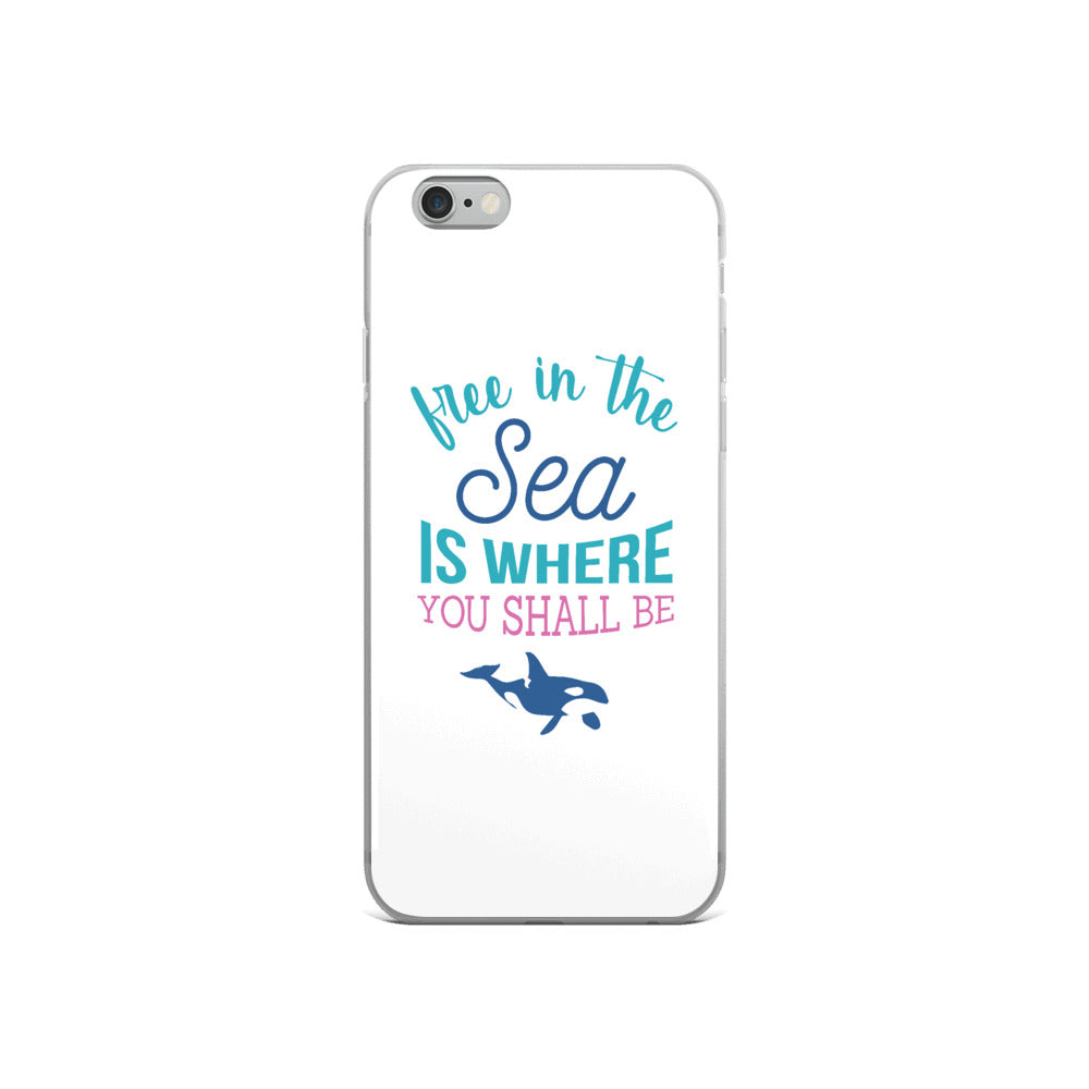 Free in the Sea iPhone Case White - Splashing Apparel