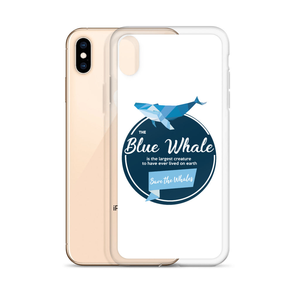 Blue Whale iPhone Case White - Splashing Apparel