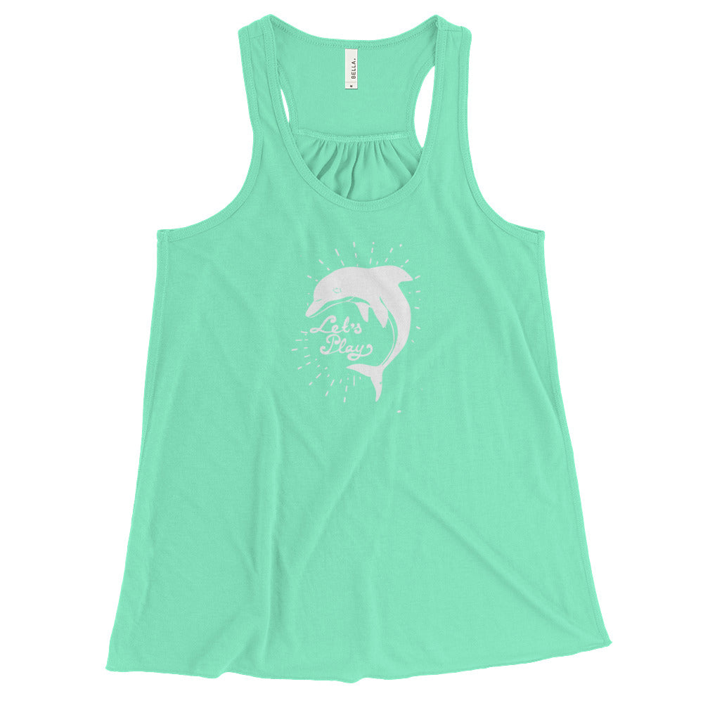Let's Play Women's Flowy Racerback Tank - Splashing Apparel