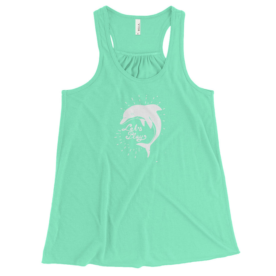 Let's Play Women's Flowy Racerback Tank - Splashing Apparel