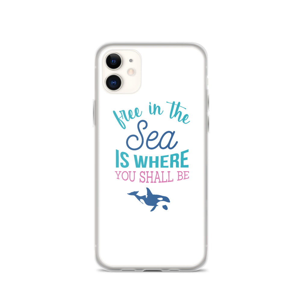 Free in the Sea iPhone Case White - Splashing Apparel