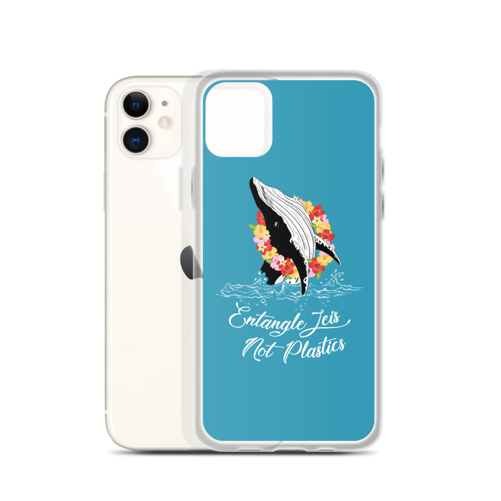 Entangle Leis Not Plastics iPhone Case Blue - Splashing Apparel