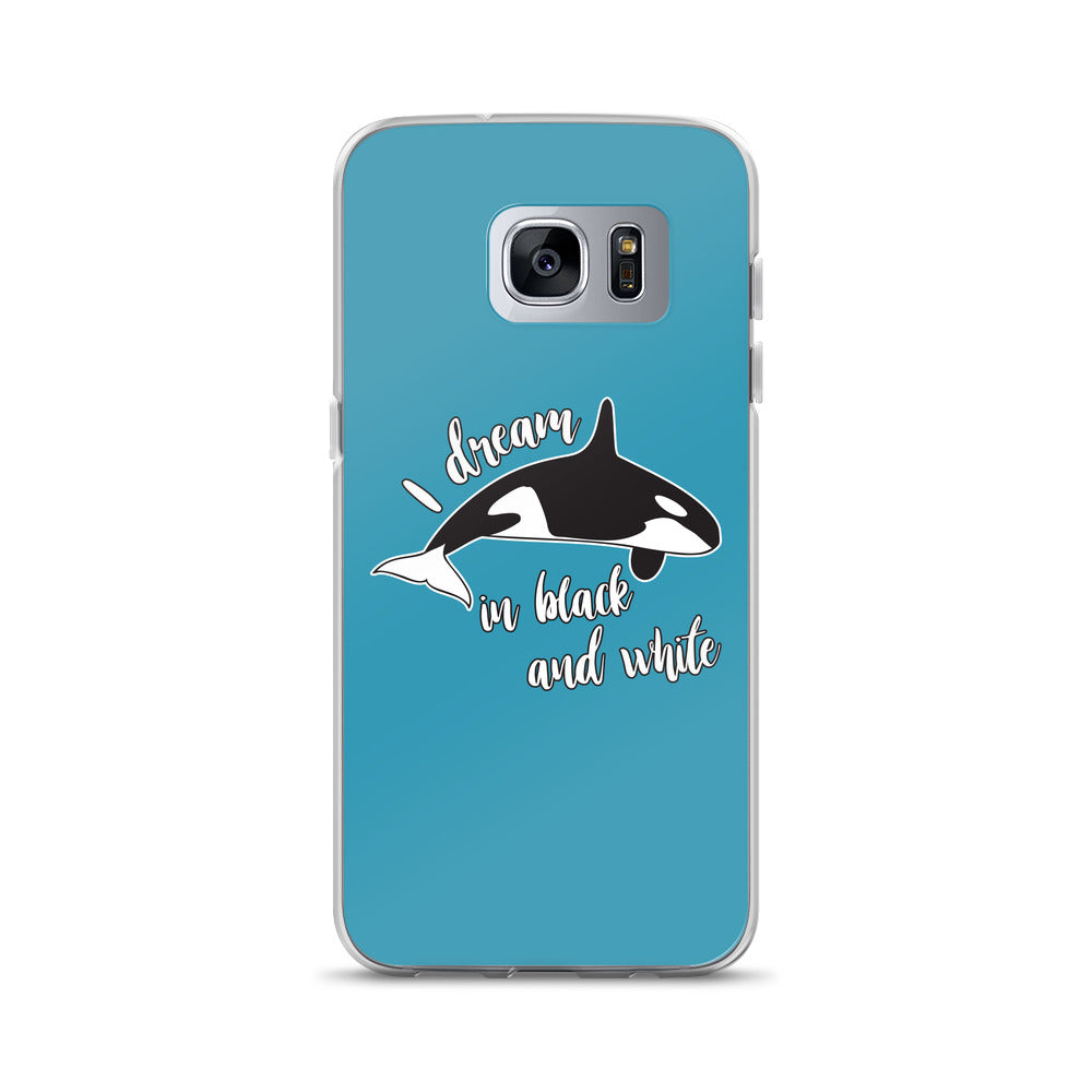 Dream in Black and White Samsung Case Blue - Splashing Apparel