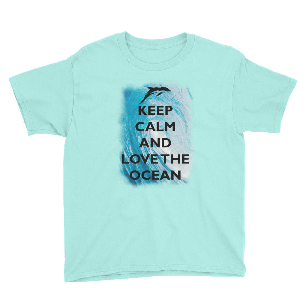 Keep Calm and Love the Ocean Kids Shirt - Splashing Apparel