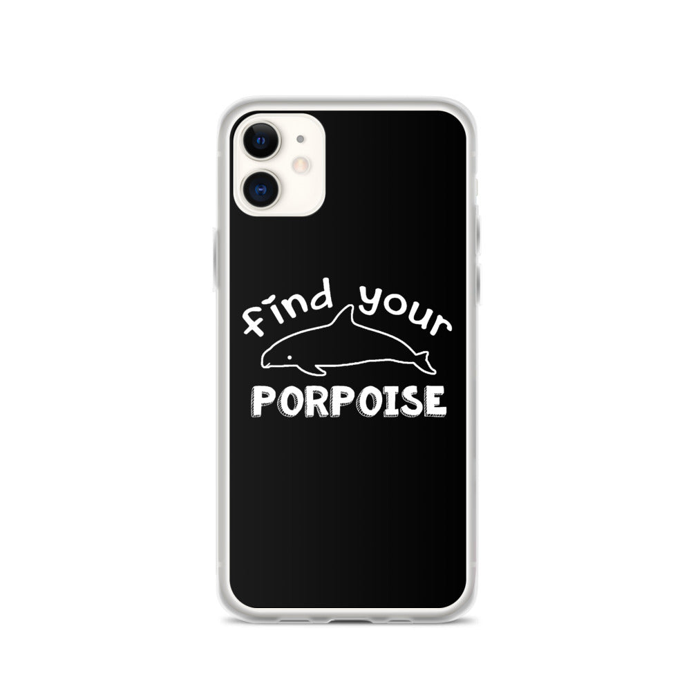 Find Your Porpoise iPhone Case Black - Splashing Apparel
