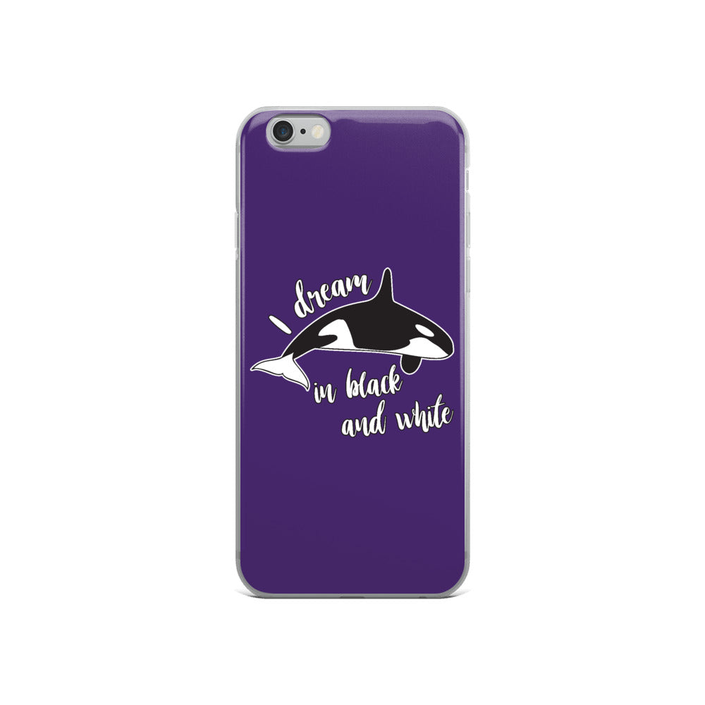 Dream in Black and White iPhone Case Purple - Splashing Apparel