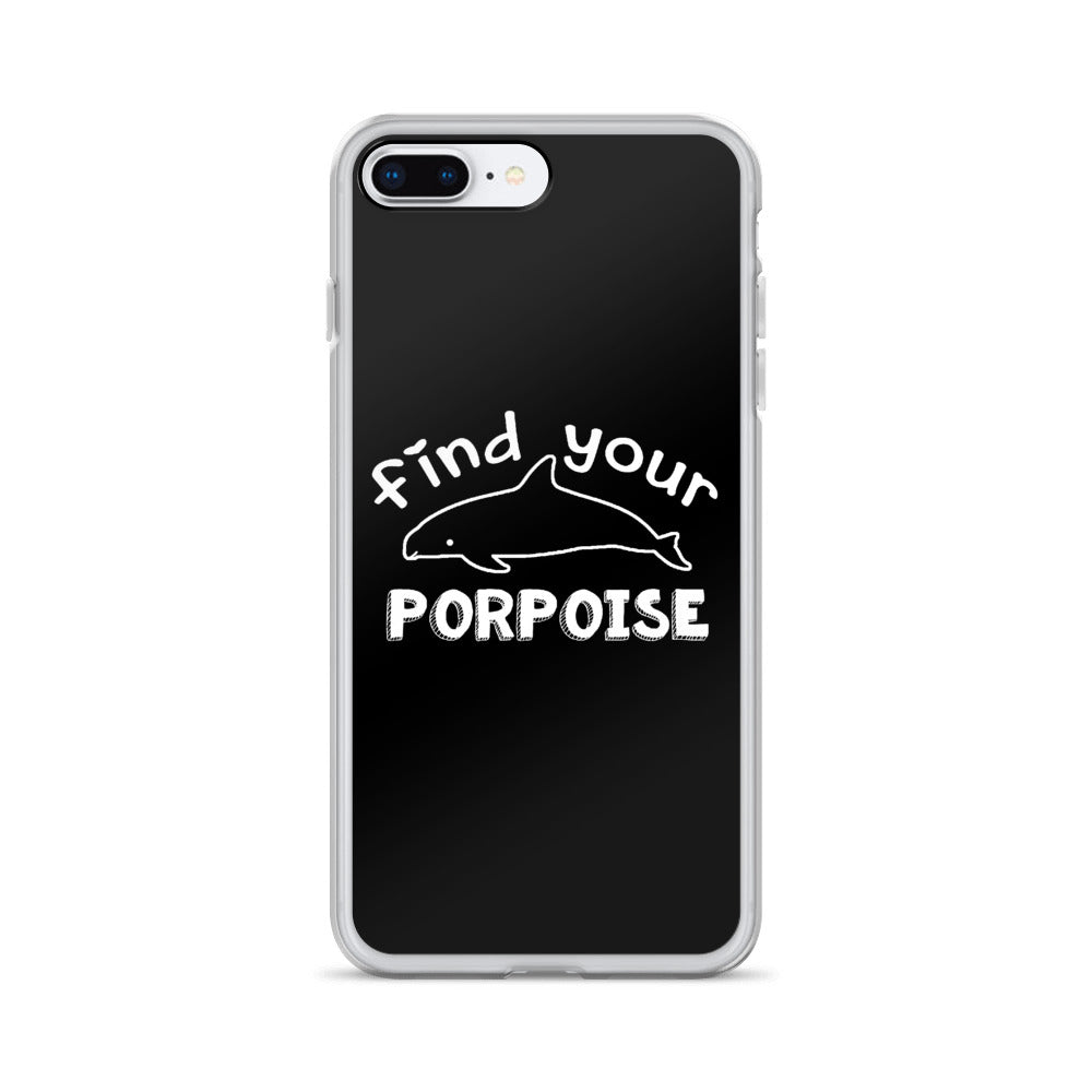 Find Your Porpoise iPhone Case Black - Splashing Apparel