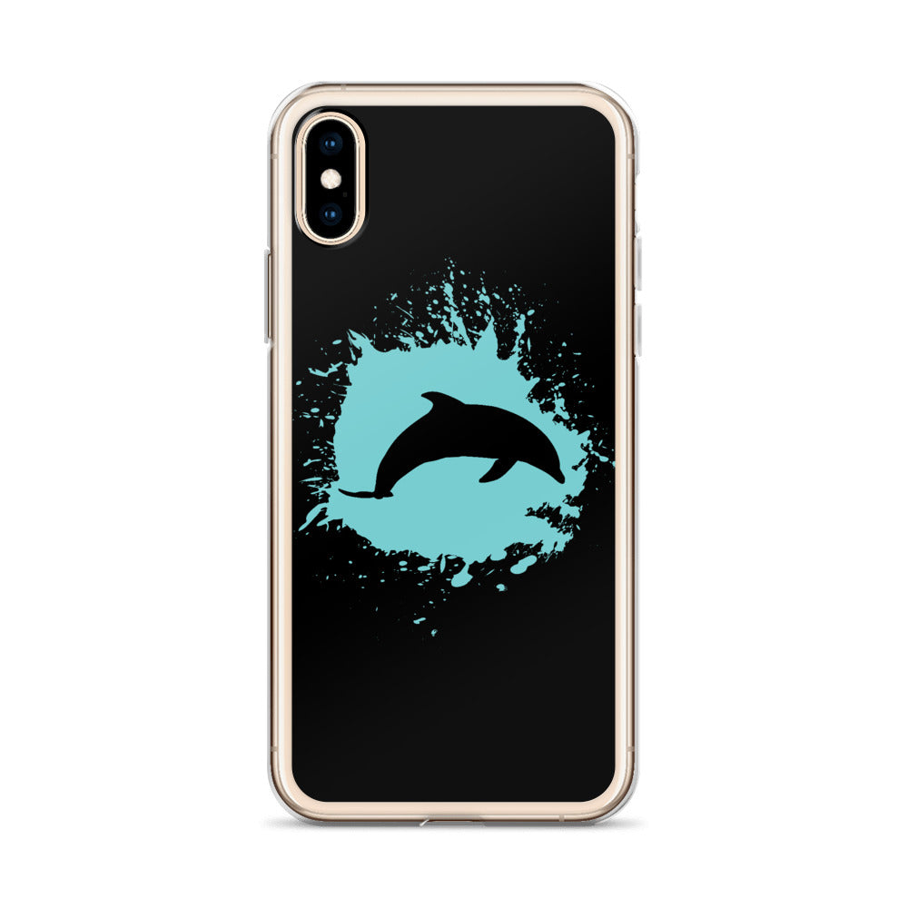 Dolphin Splash iPhone Case Black - Splashing Apparel