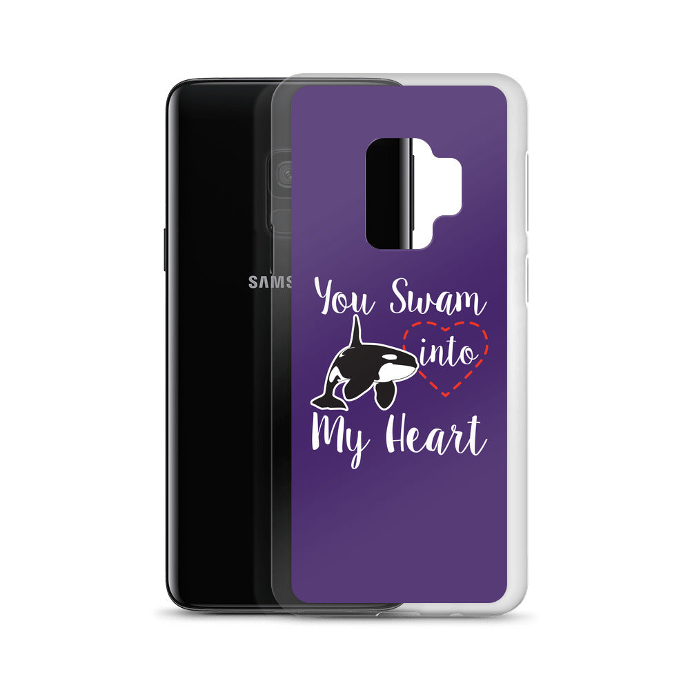 You Swam into My Heart Samsung Case Purple - Splashing Apparel