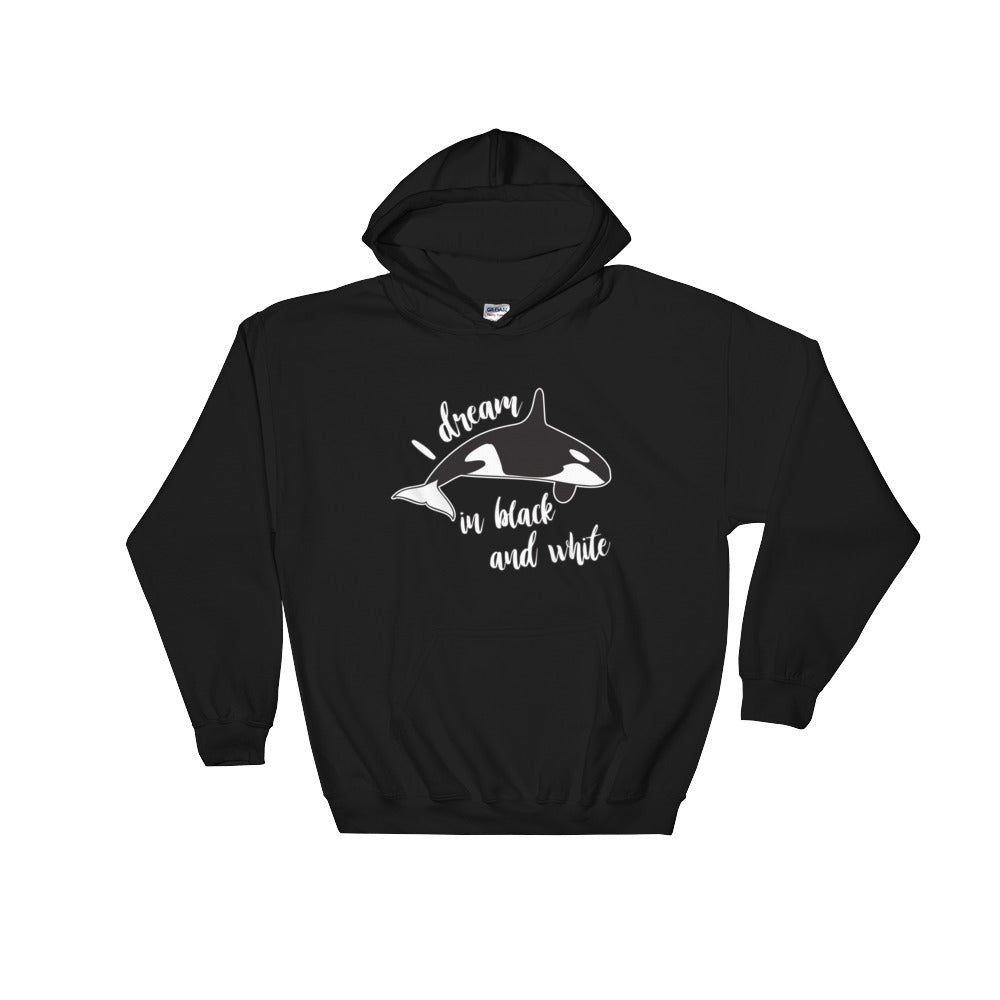 Dream in Black and White Hoodie - Splashing Apparel