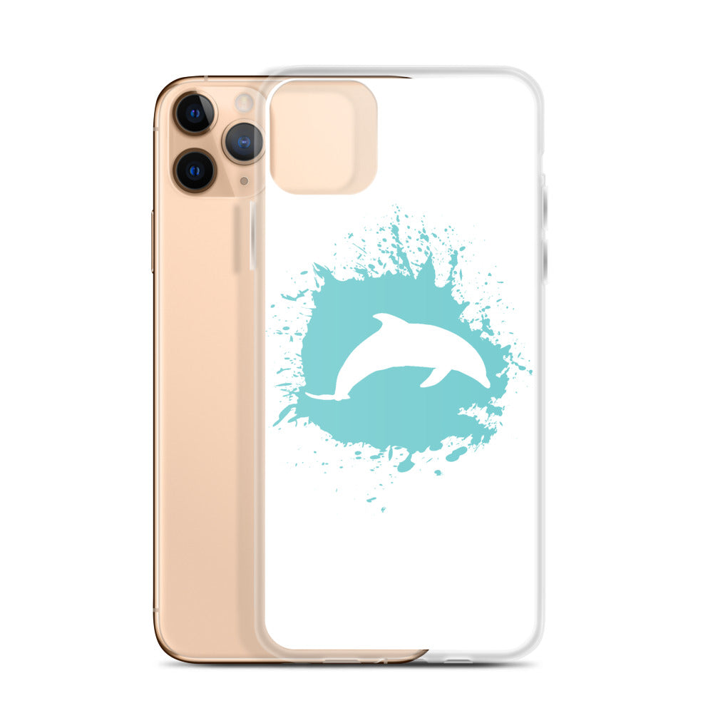 Dolphin Splash iPhone Case White - Splashing Apparel