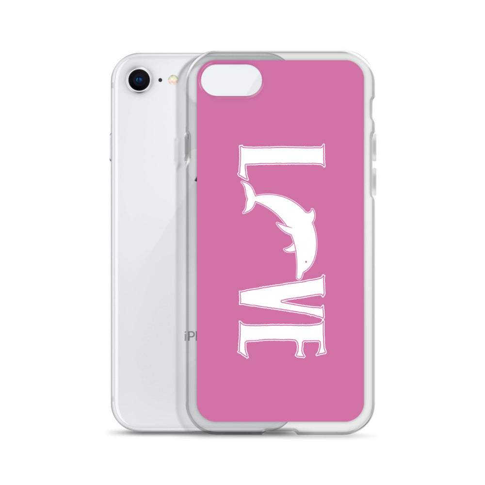Love Dolphins iPhone Case Pink - Splashing Apparel