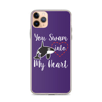You Swam into My Heart iPhone Case Purple - Splashing Apparel