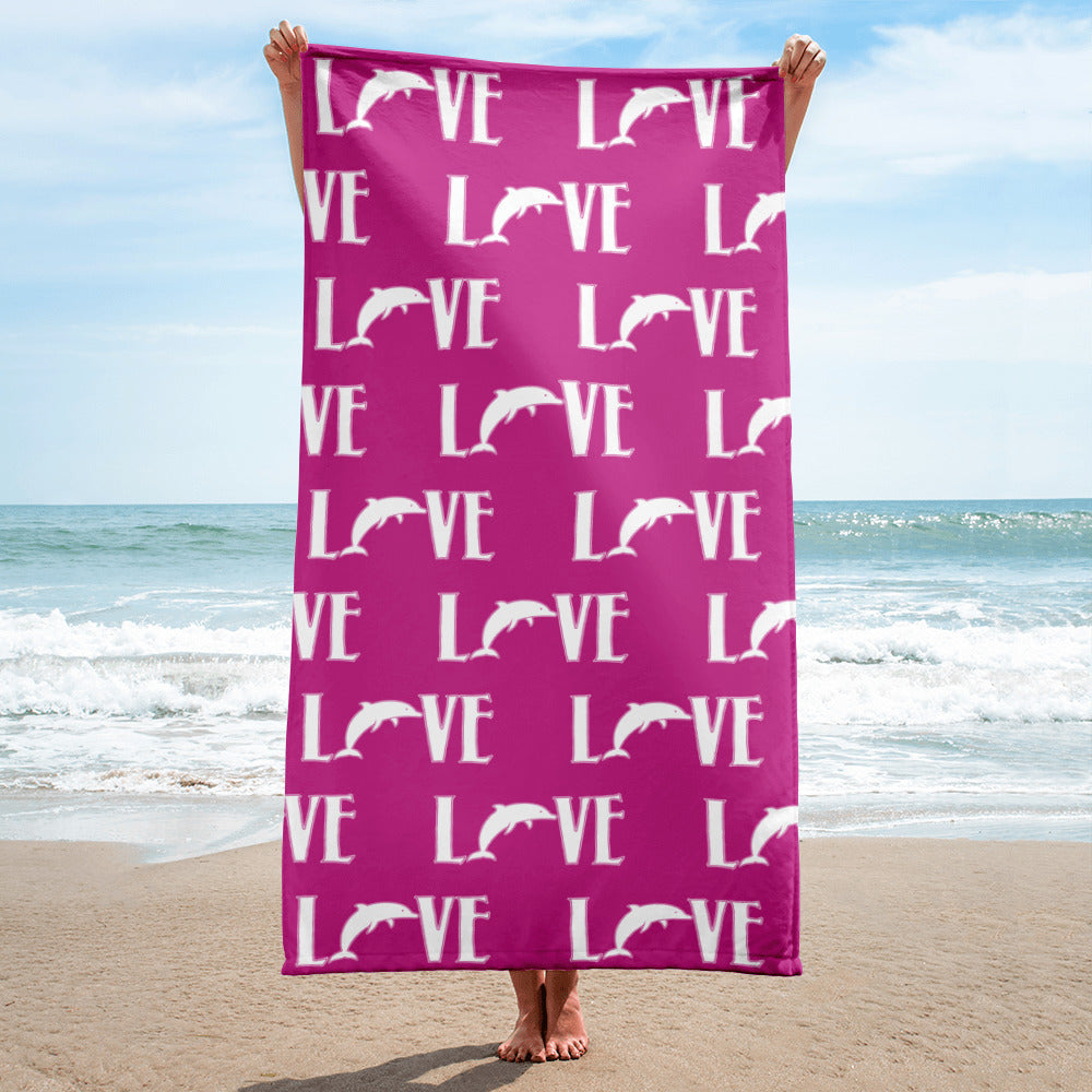 Love Dolphins Towel - Splashing Apparel