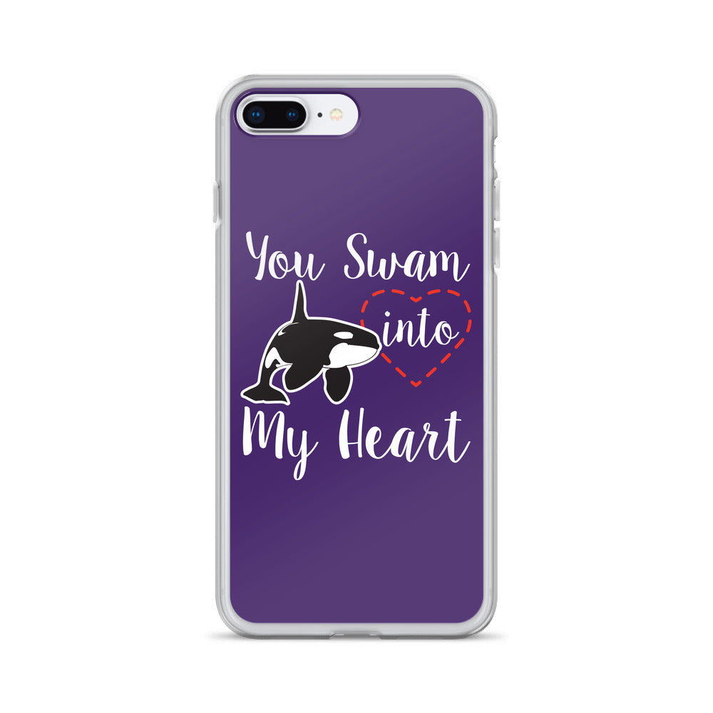 You Swam into My Heart iPhone Case Purple - Splashing Apparel
