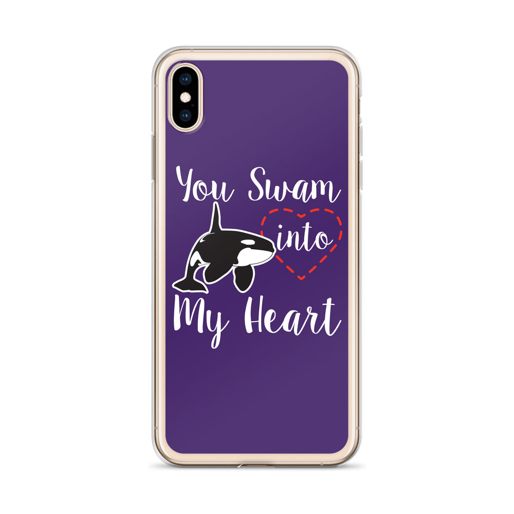 You Swam into My Heart iPhone Case Purple - Splashing Apparel