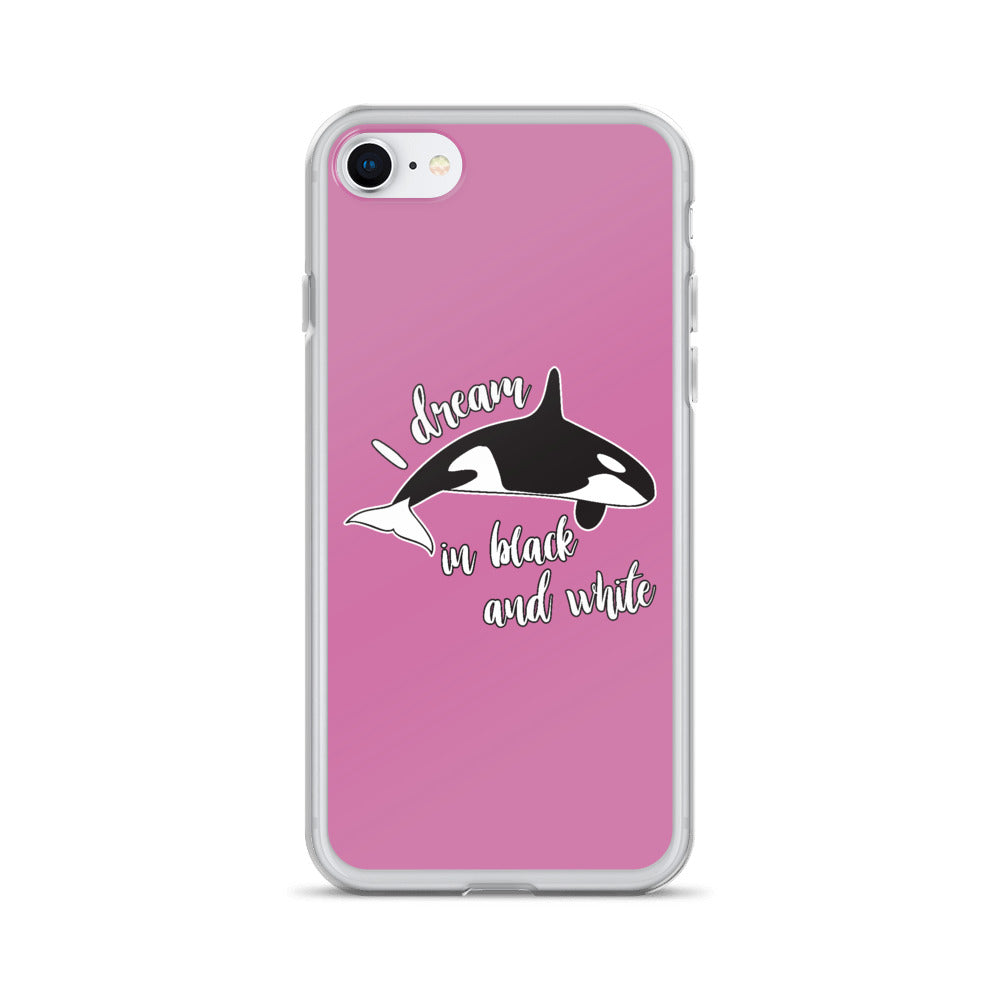 Dream in Black and White iPhone Case Pink - Splashing Apparel