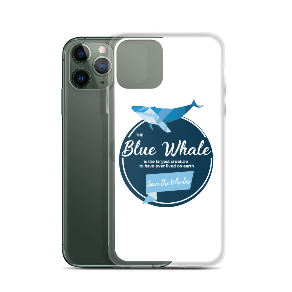 Blue Whale iPhone Case White - Splashing Apparel