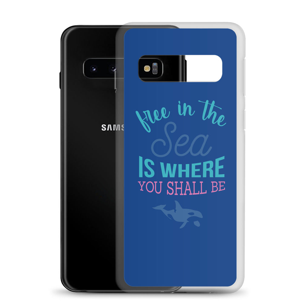 Free in the Sea Samsung Case Dark Blue - Splashing Apparel