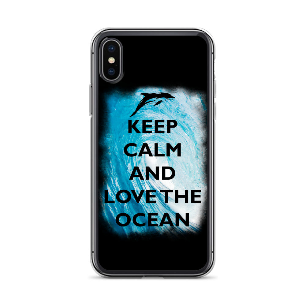 Keep Clam and Love the Ocean iPhone Case Black - Splashing Apparel