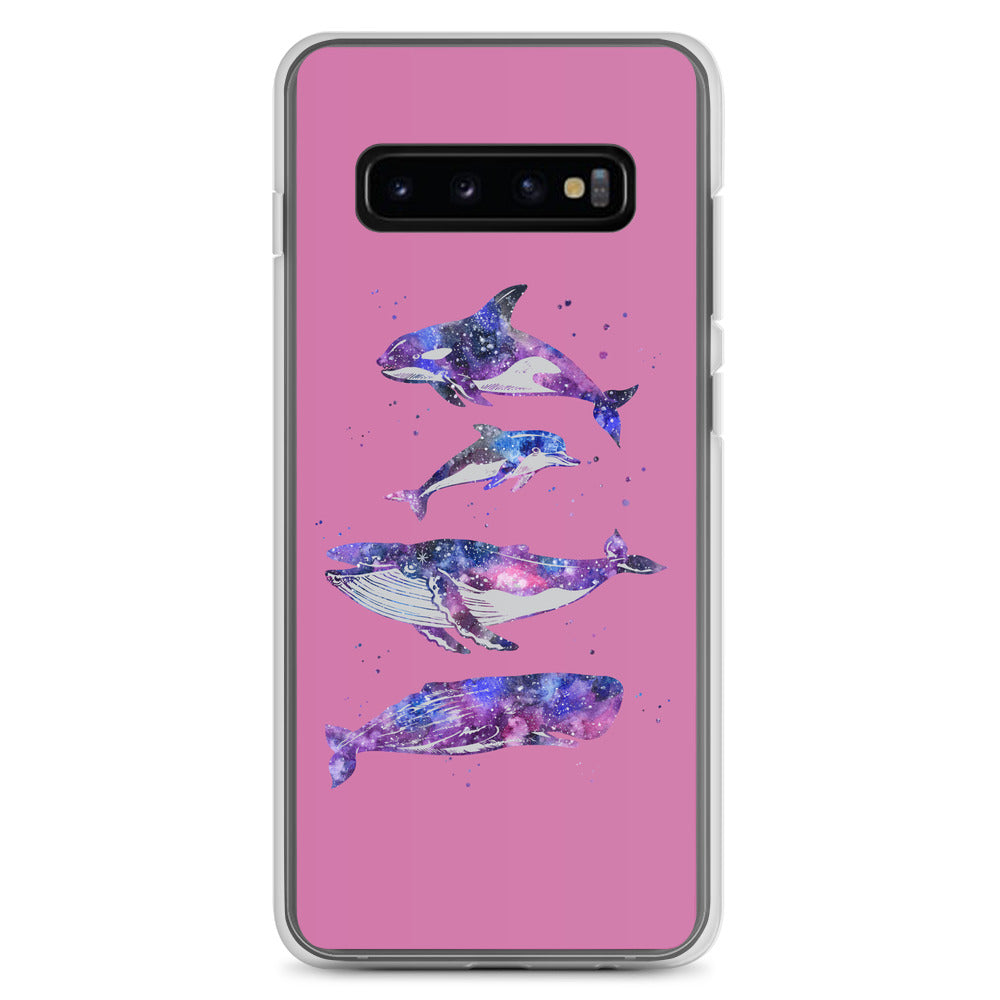Stary Whales Samsung Case Pink - Splashing Apparel