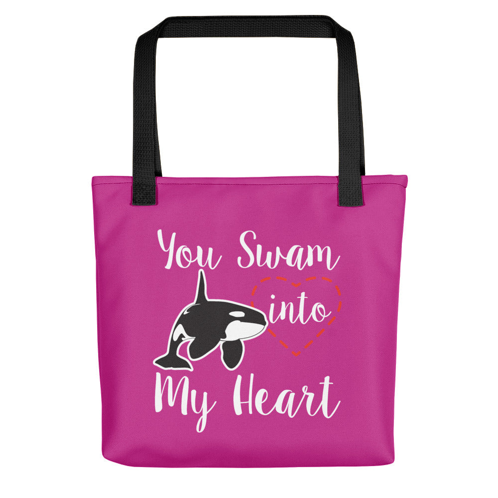 You Swam into My Heart Tote bag - Splashing Apparel