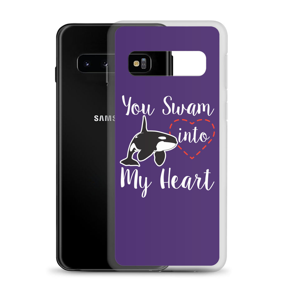 You Swam into My Heart Samsung Case Purple - Splashing Apparel