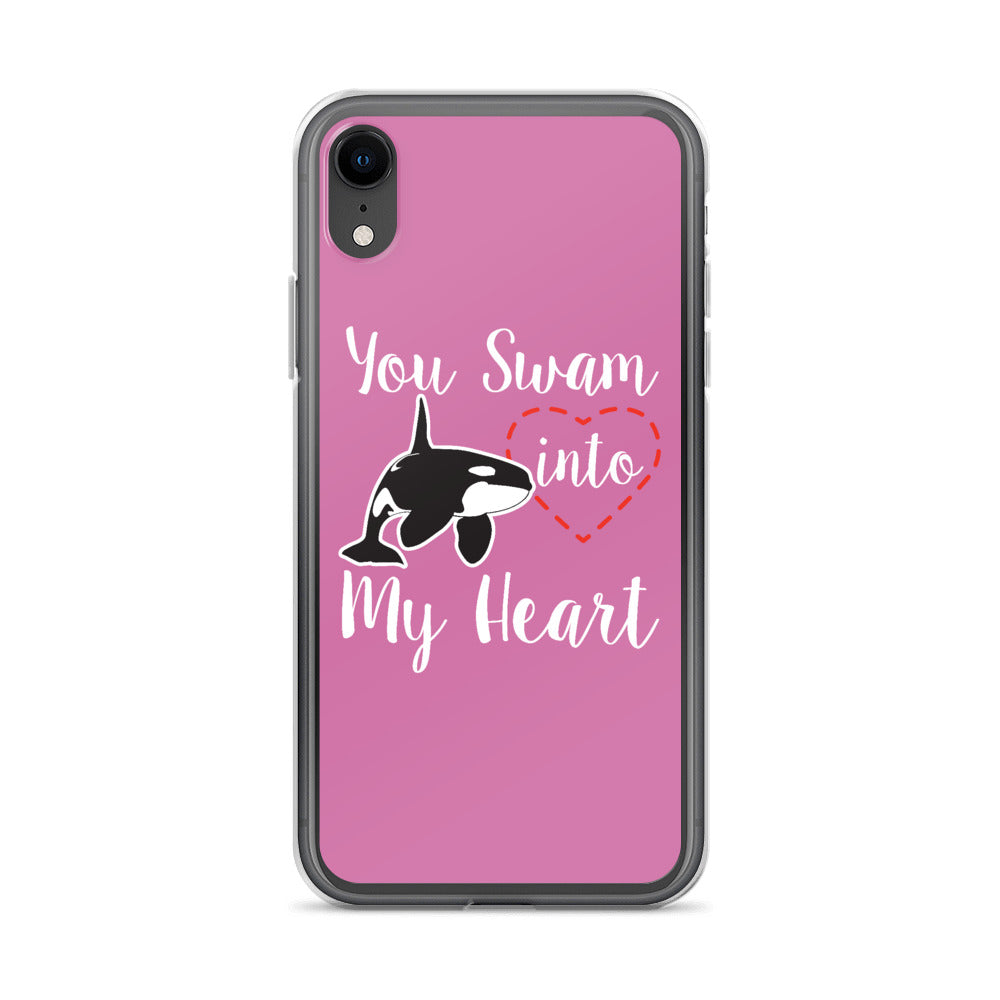 You Swam into My Heart iPhone Case Pink - Splashing Apparel