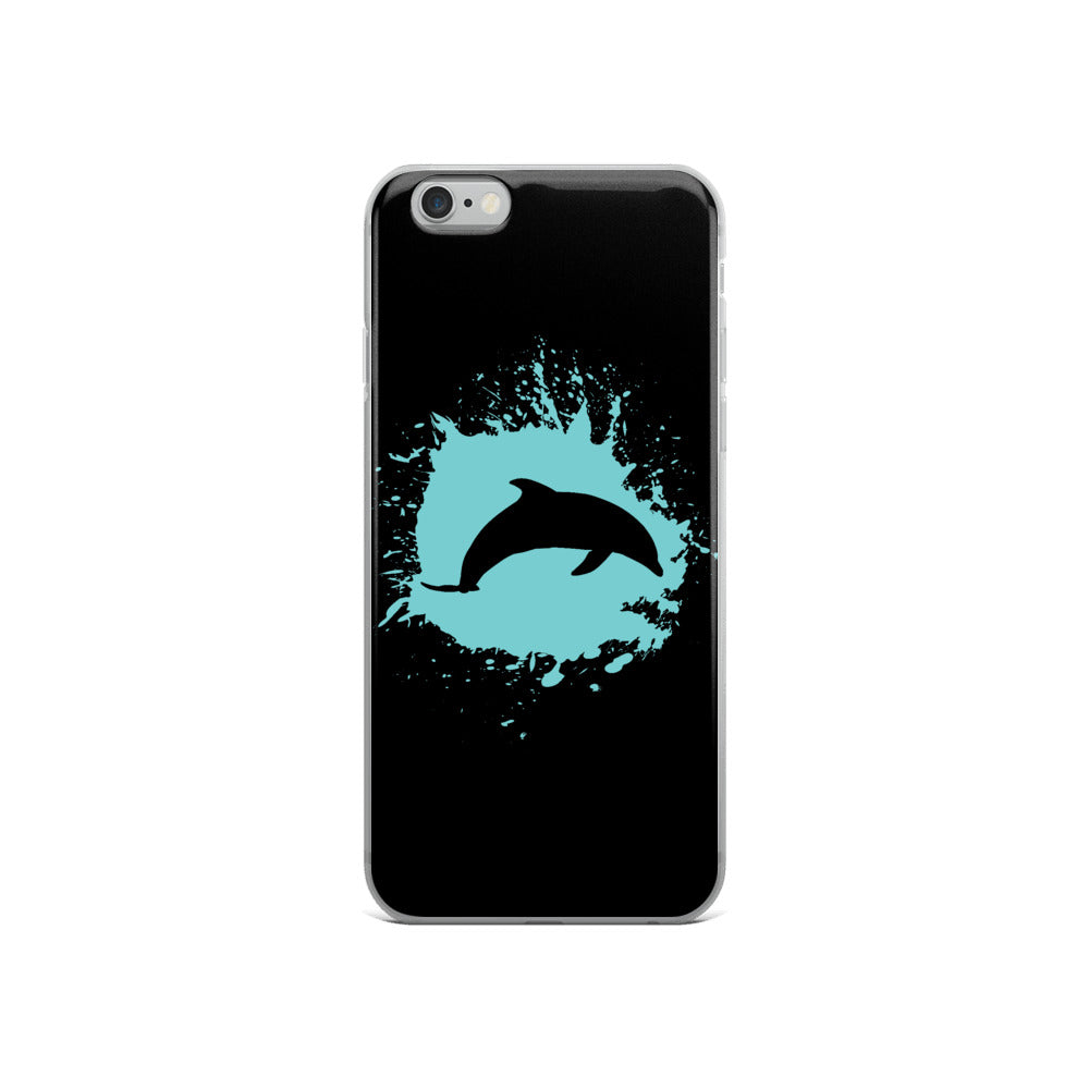 Dolphin Splash iPhone Case Black - Splashing Apparel