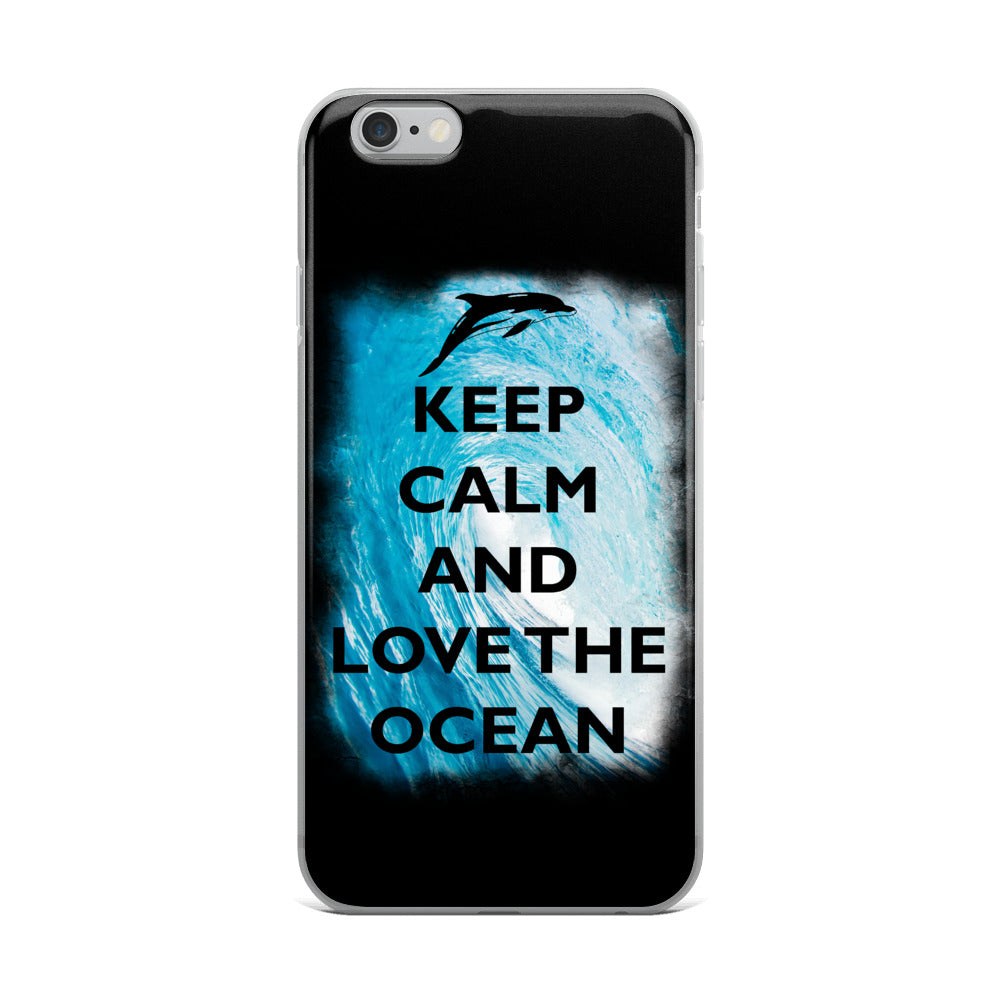 Keep Clam and Love the Ocean iPhone Case Black - Splashing Apparel
