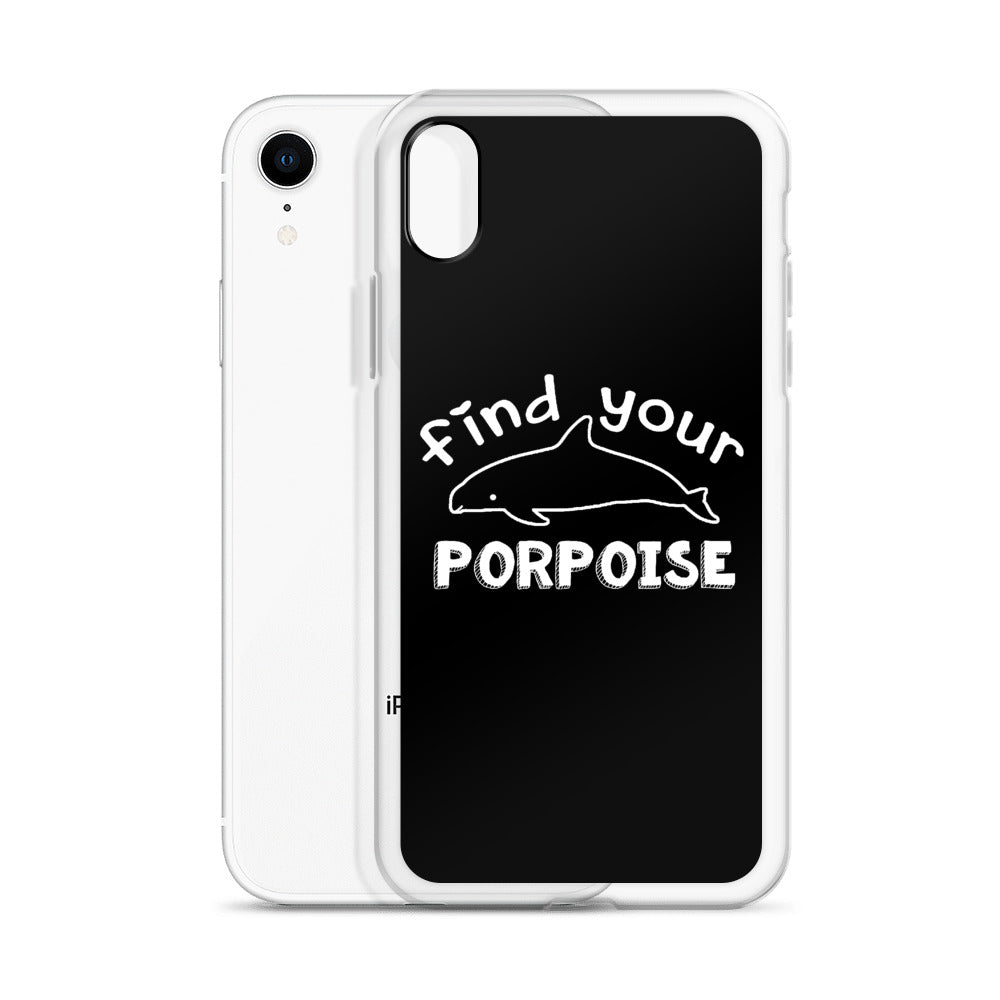 Find Your Porpoise iPhone Case Black - Splashing Apparel