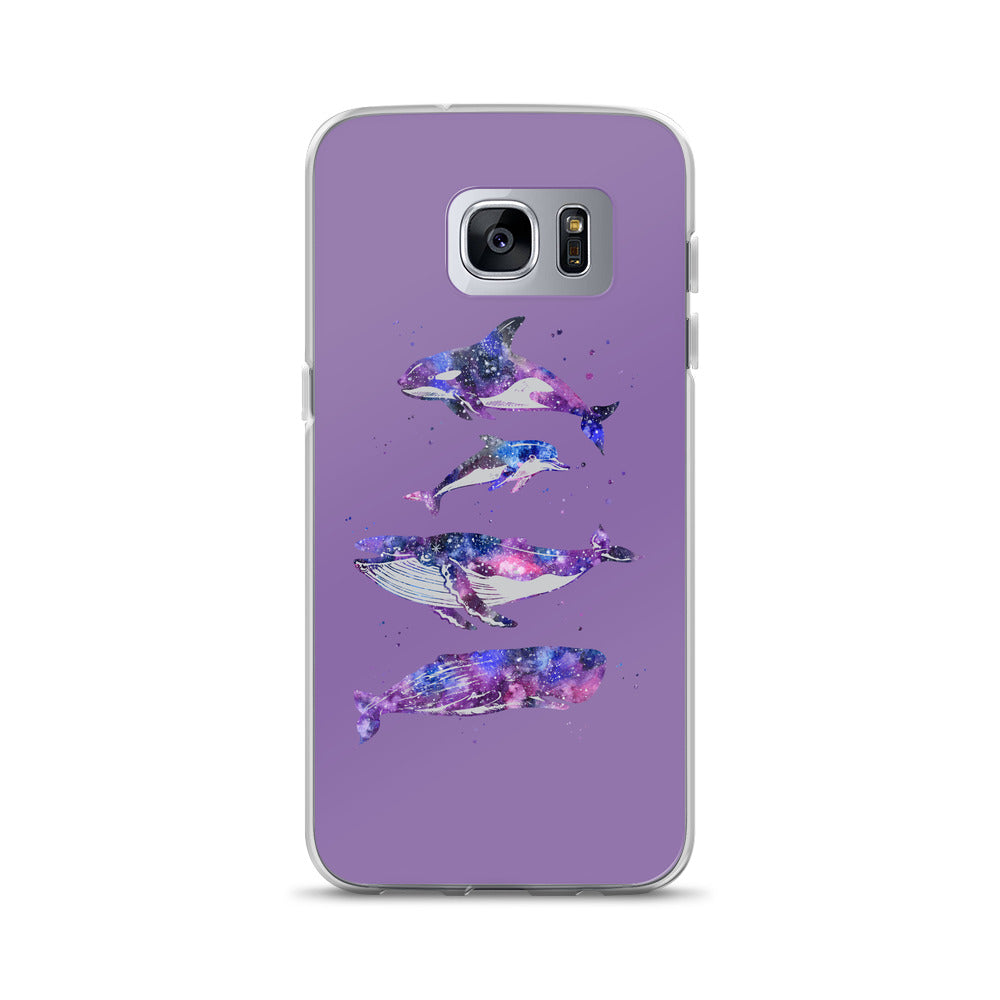 Stary Whales Samsung Case Purple - Splashing Apparel