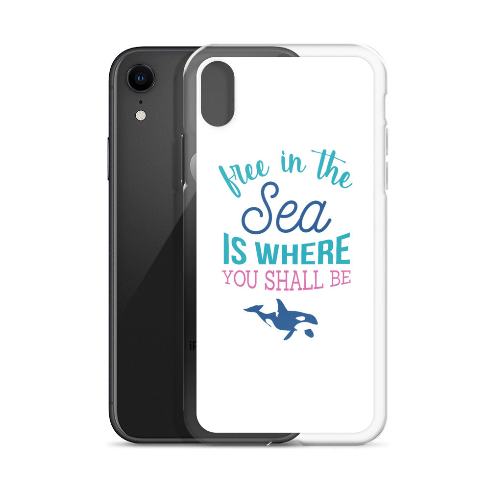 Free in the Sea iPhone Case White - Splashing Apparel