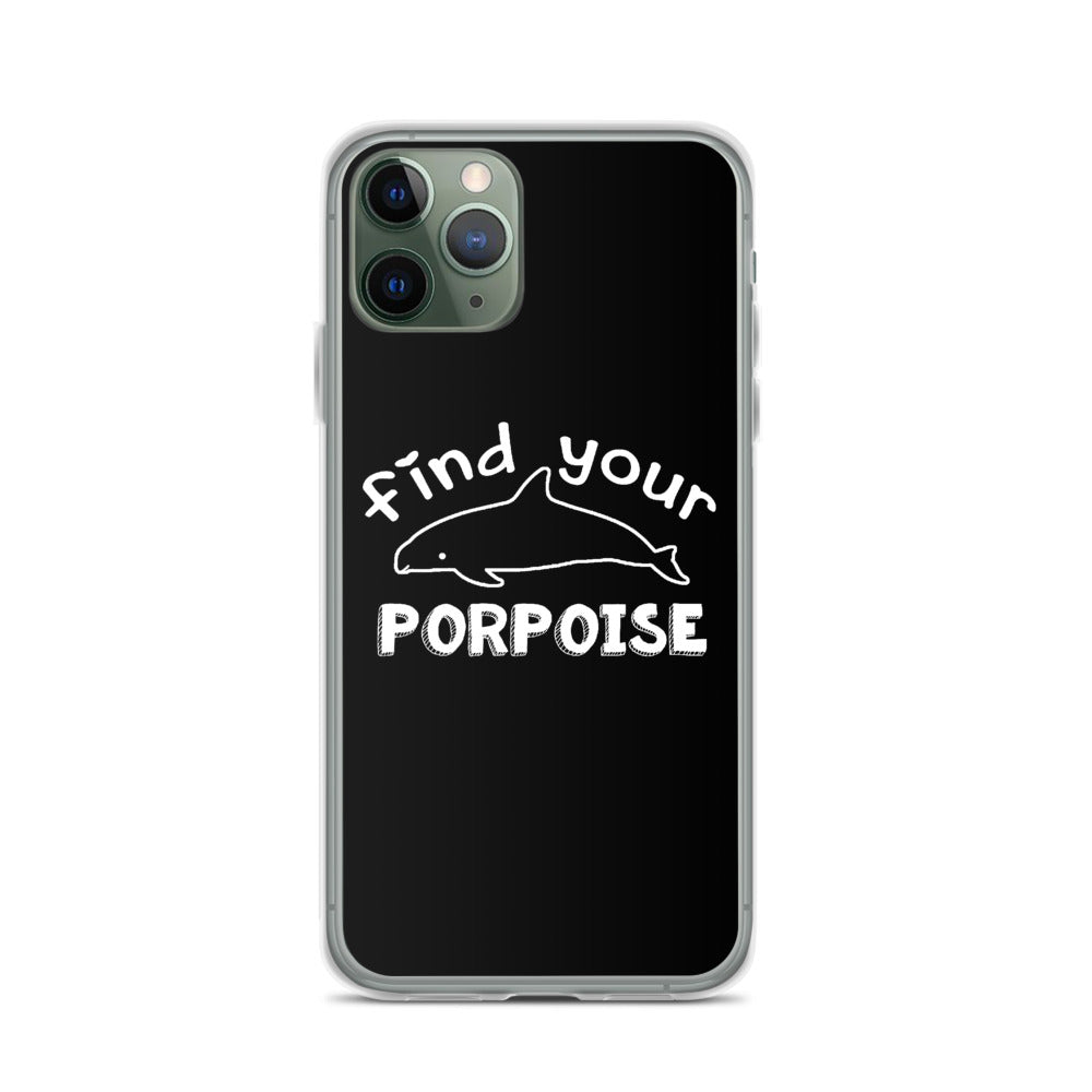 Find Your Porpoise iPhone Case Black - Splashing Apparel
