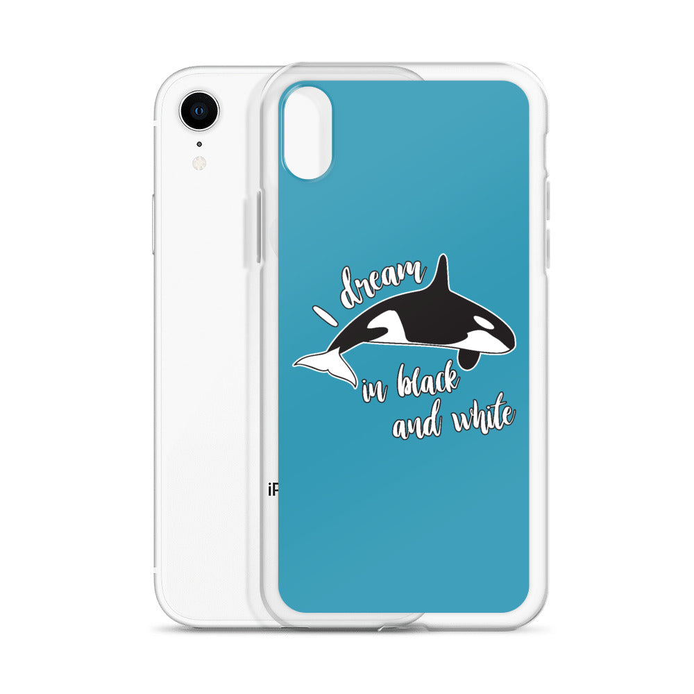 Dream in Black and White iPhone Case Blue - Splashing Apparel