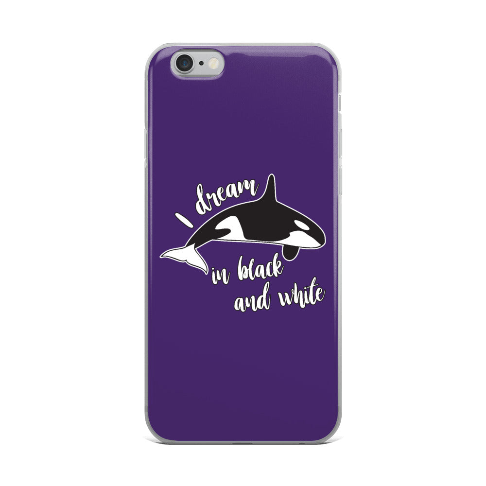 Dream in Black and White iPhone Case Purple - Splashing Apparel