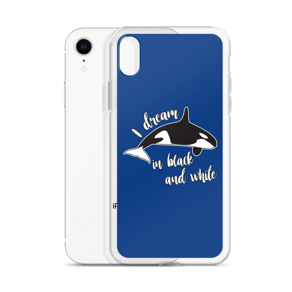 Dream in Black and White iPhone Case Dark Blue - Splashing Apparel