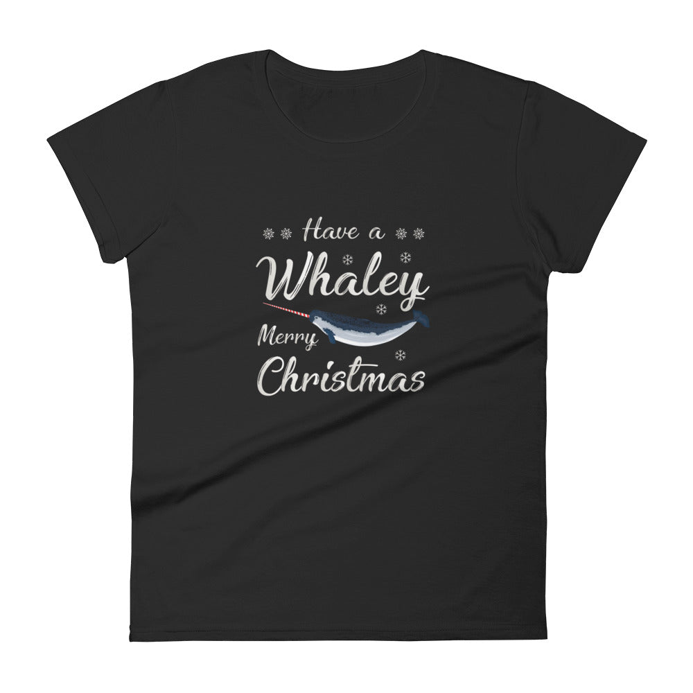 Candy Cane Narwhal Women's t-shirt - Splashing Apparel