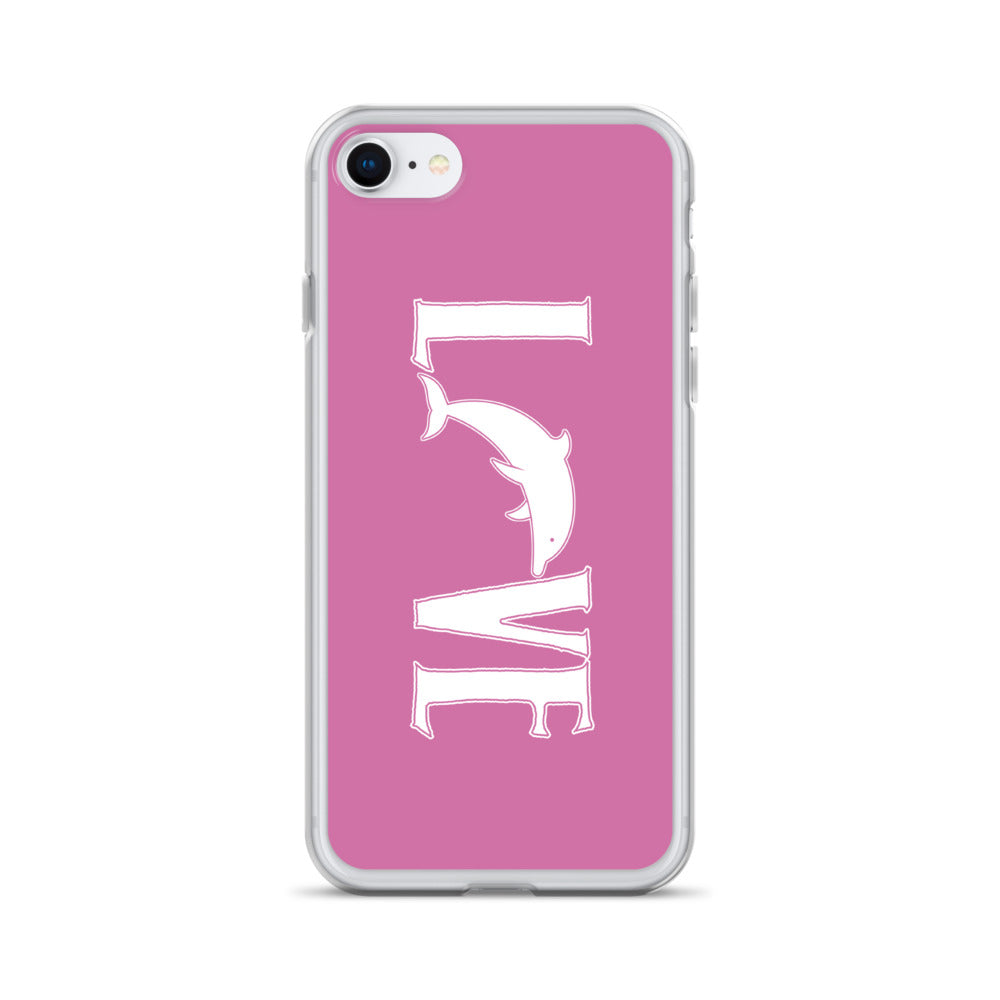 Love Dolphins iPhone Case Pink - Splashing Apparel