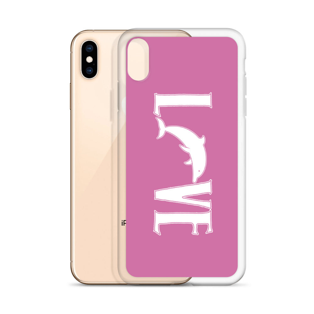 Love Dolphins iPhone Case Pink - Splashing Apparel