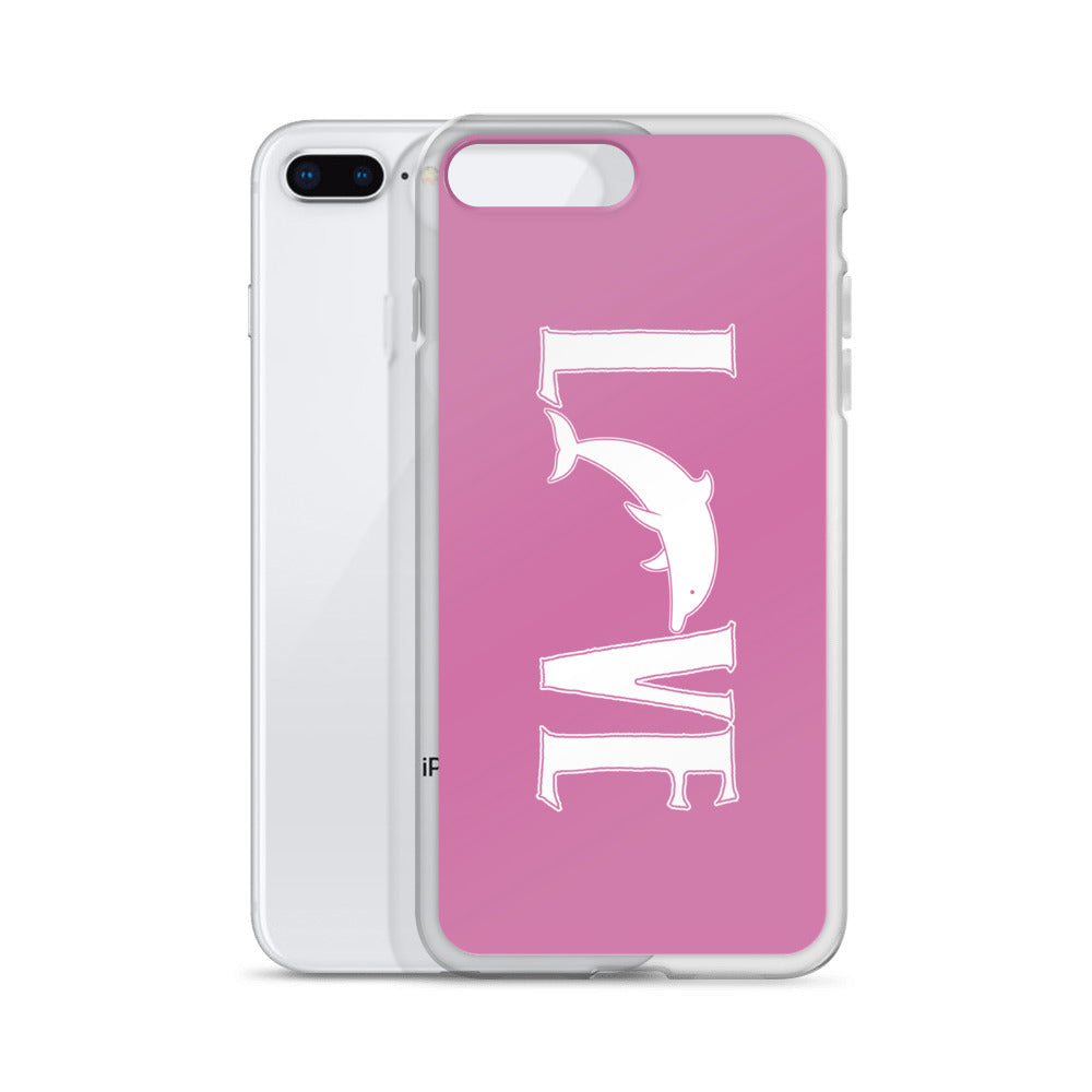 Love Dolphins iPhone Case Pink - Splashing Apparel